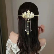 New Chinese Phoenix Wing Pearl Tassel Hairpin