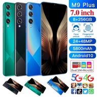 [Free Gift] Original Cell Phone M9 PLUS HD 7.0 Inch Android 8GB RAM 258GB ROM Gaming Phone 5800mAh 2