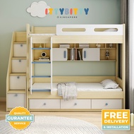 (Free Installation) (Customisable) Children's Bunk Bed Series/bed frame/staircase/wardrobe/ladder/ double decker bed