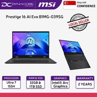 【Pre-Order ETA 1 to 3Weeks】MSI Prestige 16 AI Evo B1MG-039SG LAPTOP / 16IN QHD+ / ULTRA 7 155H / 32G