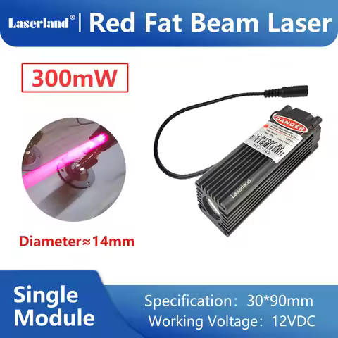 30*90mm 300mW 638nm Red Dot Fat Beam Laser Diode Module for Stage Lighting Escape Room Haunted House