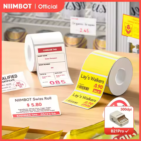 NiiMbot B1 Pro/B21 Pro Printer Red Black Label Paper 300 DPI High-definition Printing Sticker for Wa