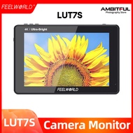 FEELWORLD LUT7S 7นิ้ว2200Nits 3D LUT หน้าจอสัมผัส DSLR กล้อง3G-SDI 4K HDMI อินพุตเอาต์พุตเวอร์ชันที่