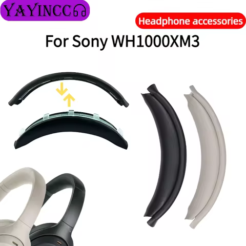 Replacement Easy to install Snap on Headbeam cushion/Protein skin memory sponge ear pad For Sony WH-