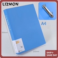 LIZMON Transparent Folder, Office Document 2 Holes Binder File Folder,  Plastic D-shaped Lever Arch 