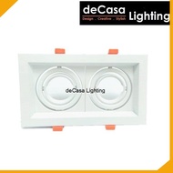 7w Led Gu10 Lamp Holder Led Bulb Spotlight Recessed Downlight Double Head Rectangle Downlight Eyebal