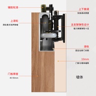 Hardware accessories for hidden sliding doors, complete set of track cushioned doors, non-bidirectio