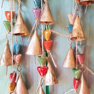 复古圣诞 Colored ceramic bead vintage cowbells 风铃挂件