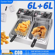 12L Deep Fryer Electric Pan With Strainer Electric Deep Fryer Stainless Steel Deep Frying Pan