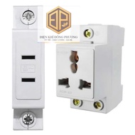 Electrical outlet with aptomat rail for electrical cabinets, AC30-124 aluminum DIN rail.