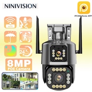 NINIVISION 8MP 4K Dual-Lens PTZ Cam | 2K Color Night Vision | Auto Tracking | 2-Way Audio | IPC360 A