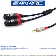 Japan Standard | Dual XLR to 3.5mm Gold Plate Audio Cable -C1241, (JS, GP, 1X MINI - 2X XLR FE)