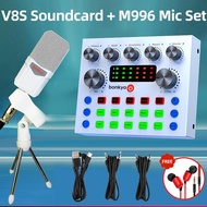 Bonkyo V8S SoundCard Bluetooth Audio Usb External soundcard V8s+M996 Mic