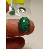 BATU ZAMRUD 6.60 ct. ZAMBIA ASLI Natural Green Emerald Gemstone Cabochon Cut ..15 X 11 X 5 MM + IKAT CINCIN