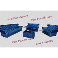 Chesterfield Sofa Fabric Sofa Set 3 Seater Sofa + 2 Seater Sofa + 1 Seater Sofa Set 1+2+3