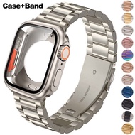 Change to Ultra Case+Band Metal Stainless Steel strap For Apple Watch 40mm 44mm 41mm 45mm iWatch series Series 9 8 7 6 SE 5 4