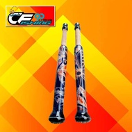 Gagang Joran pancing Batik Panjang 32Cm Dan gagang kayu dibungkus grip bakar panjang 32cm