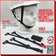 UNIVERSAL SAFETY HELMET 4 POINT CHIN STRAP COMPATIBLE MSA TANIZAWA 3M UVEE UVEX PROGUARD ISAF TALI C