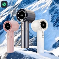 1F 2000mAh Portable Hand Fan USB Rechargeable Handheld Fan LED Digital Display Travel Outdoor Turbo 