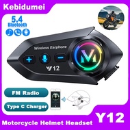 Y12 Pro Motorcycle Helmet Earphone Bluetooth 5.4 Motorcycle Wireless Hands-on Talking Headset Waterp
