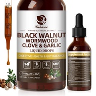 Lukaree Black Walnut Wormwood Clove & Garlic Liquid Drops - Digestive & Gut Support Supplement