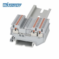 [JJA Decoration] 10Pcs PT1.5 TW PT 1.5 TW Push In Twin 3 Conductor Feed Through Strip Wire Electrical Connector Din Rail Terminal Block PT 1.5TW