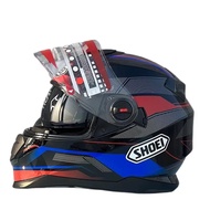 djoumgECE Approved Black Blue Dual Lens Helmet Full Face Motorcycle Helmet Stylish Fast Release Racing Helmet Casco Casque