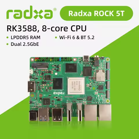 Radxa ROCK 5T RK3588 8-core CPU, 8K HDMI, LPDDR5 RAM, and WiFi 6