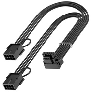 16Pin GPU RTX 4070 Super Power Adapter Cable 90 Degree, PCIE 5.0 16Pin Male to 2X8Pin Female Right A