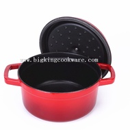 HY&amp; Thickened Cast Iron Pot Binaural Flat Bottom Soup Pot Enamel Glaze Coating Matte Black Enamel Pot OXO8