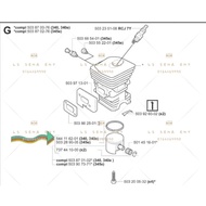 Husqvarna 340 chainsaw genuine parts ring piston 544116201