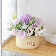 Simulation Purple Flower Potted Plant, ins Style Fresh Fake Flower Small Potted Plant, Living Room B