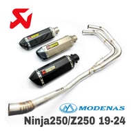 Akrapovic Exhaust Modenas Z250 Ninja250 18-24 Full System Tabung Muffler Stainless Steel NINJA 250 A