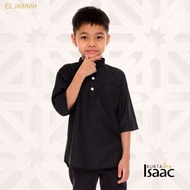 Kurta Black Boy Boy Boy Kids 3/4 Sleeve Three Tribes Short Musang Japanese Cotton