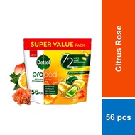 [1POD=8KG] Dettol All-in-One Laundry Capsule 56s Laundry Pod Refill Pack Citrus Rose, Laundry Deterg