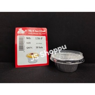 MYCHEF 138-P Aluminium Foil Tray with Clear Lid (10 sets±) / Bulat / Round My Chef Foil Tray 138 - P