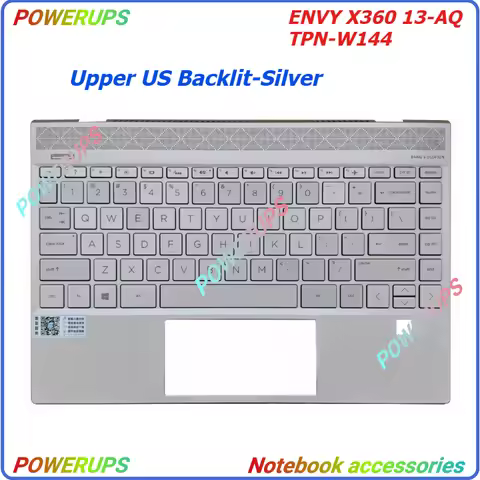 90% New Laptop Upper/Palmrest Cover/Case/C Shell US Backlight Keyboard For HP ENVY X360 13-AQ TPN-W1