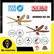 [NEW 2021] NSB RUMMA 60'' 6 SPEED WITH REMOTE CONTROL DC MOTOR CEILING FAN WITH 3 COLOUR 18 WATT LED (SUPER BRIGHT)