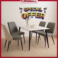 Furnimall 1+4 Premium Chair Dining Table Set Sintered Stone Table Restaurant Cafe Meja Kerusi Makan