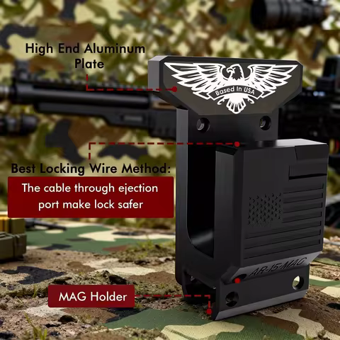 Rifle Wall Mount + PMAG AR15 Rifle, Low-Profile Scratch-Free Secure Mount for Garage & Gun Room, 223