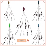 TOPBEAUTYMY 5PCS Umbrella Fishing Rig, 5 Arms with Snap Swivels Alabama Umbrella Rig, Durable 4 Blad