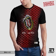 LOKAL 3D PRINT T-SHIRT DISTRO 3R UNISEX ADULTS & CHILDREN LOCAL FOOTBALL MOTIF BALI UNITED LOGO BLAC