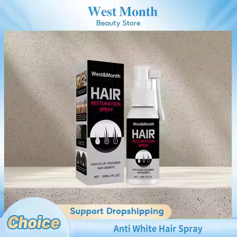 Anti White Hair Spray Treatment Serum Natural Black Hair Restore Healthy Hair Prevent Hair Loss Gray