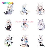 ♦FUYOOHI Funny Stickers Hololive Shirakami Fubuki Vinyl Car Stickers Waterproof Occlusion Scratc ☫O