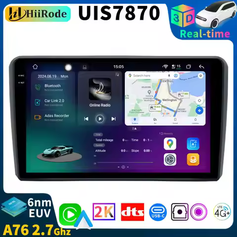 HiiRode 7870 QLED 2000*1200 A76 2.6GHz 6NM Android 13 12G+256G Car Radio Multimedia GPS For Audi A3 