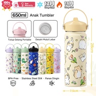 650ML Kids Tumbler Kids Thermos Water Bottle Thermos Flask 304 Stainless Steel Cute Cartoon Water Bo