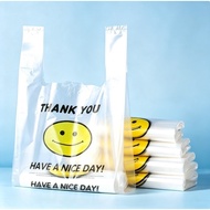 Thank You Printed Plastic Bag Smile Face Plastic Bag Sando Bag Transparent Clear With Design Smiley