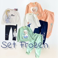 Baju Girl Set Elsa, Baju Jalan Sweatshirt Elsa Frozen Baju Raya Budak Perempuan