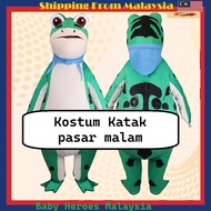 Kid Adult Green Frog Costume Inflatable Dual Two Air Blower Doll Maskot Cosplay Halloween Party