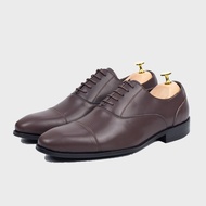 [SilverChrome x Ambrose] Oxford Cap Toe - Coffee Lace Up (TK882) | Kasut Kulit Coklat Lelaki
